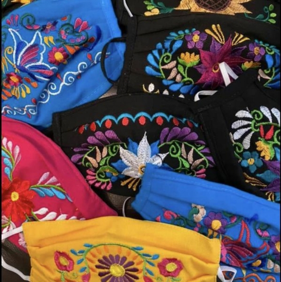 Mexico Floral Cultural Latin Embroidered Face Mask - Picture 6 of 9